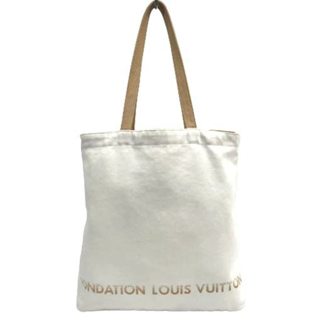 Louis Vuitton White Edition Limited Tote Bag Shoulder Shoulder Museum Fondation